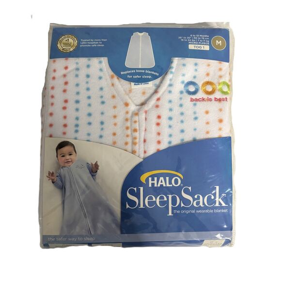 Halo Sleep Sack NEW NIP Polka Dot Boy Girl Back is Best Medium 6-12 Months - Picture 1 of 4